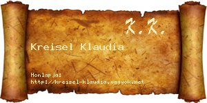 Kreisel Klaudia névjegykártya